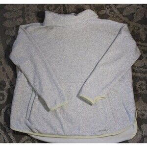 Eddie Bauer Northern Light Plush Funnel-Neck Hoodie Large Light Gray Turtleneck